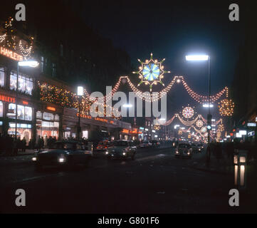 London-Szenen - Regents Street Christmas Lights Stockfoto