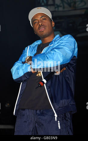 Nas Concert - Carling Academy - Brixton. DER US-Hip-Hop-Künstler NAS tritt live auf. Stockfoto