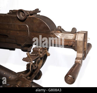 Schwarzlose barreled Maschinengewehr befestigt Modell 907/12 mit Stativ Stockfoto