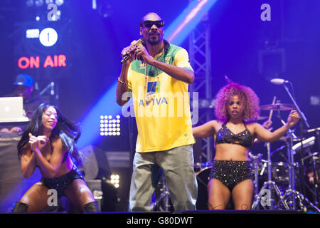 Snoop Dogg beim Radio 1 Big Weekend im Earlham Park, Norwich. Stockfoto