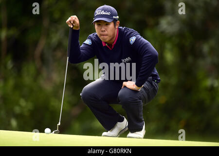 Der südkoreanische Byeong Hun an beim dritten Lauf der BMW PGA Championship 2015 im Wentworth Golf Club, Surrey. DRÜCKEN SIE VERBANDSFOTO. Bilddatum: Samstag, 23. Mai 2015. Siehe PA Geschichte GOLF Wentworth. Bildnachweis sollte lauten: Adam Davy/PA Wire. EINSCHRÄNKUNGEN: Nur für redaktionelle Zwecke. Keine kommerzielle Nutzung. Keine falsche kommerzielle Vereinigung. Keine Videoemulation. Keine Bildbearbeitung. Stockfoto