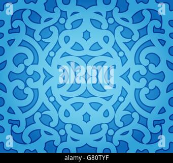 Abstrakte Vector Hintergrund blau Floral Seamless Pattern Stock Vektor