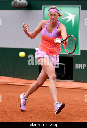 Lvia Soler Espinosa am 5. Tag der French Open bei Roland Garros am 28. Mai 2015 in Paris, Frankreich Stockfoto