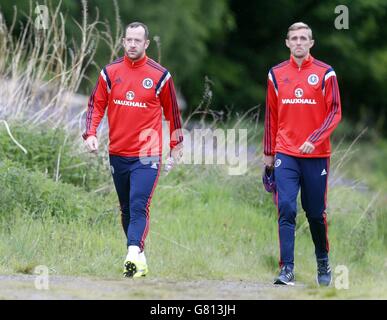 Fußball - internationale Freundschaftsspiele - Schottland V Katar - Schottland-Training und Pressekonferenz - Mar Hall Stockfoto