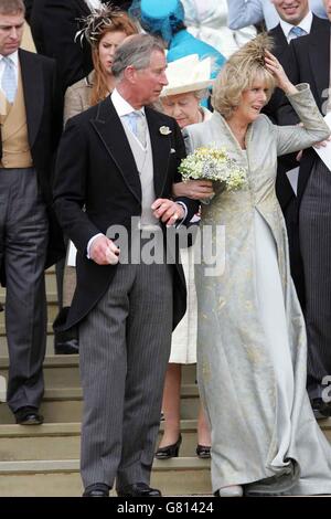 Royal Wedding - Hochzeit von Prinz Charles und Camilla Parker Bowles - Service des Gebetes und der Hingabe - St.-Georgs-Kapelle Stockfoto