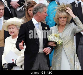 Royal Wedding - Hochzeit von Prinz Charles und Camilla Parker Bowles - Service des Gebetes und der Hingabe - St.-Georgs-Kapelle Stockfoto