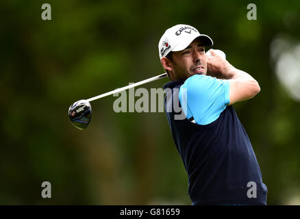 Der Spanier Pablo Larrazabal am zweiten Tag der BMW PGA Championship 2015 im Wentworth Golf Club, Surrey. Stockfoto