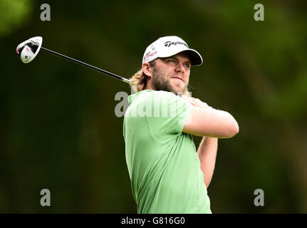 Der Schwede Johan Carlsson am zweiten Tag der BMW PGA Championship 2015 im Wentworth Golf Club, Surrey. DRÜCKEN SIE VERBANDSFOTO. Bilddatum: Freitag, 22. Mai 2015. Siehe PA Geschichte GOLF Wentworth. Bildnachweis sollte lauten: Adam Davy/PA Wire. EINSCHRÄNKUNGEN: Nur für redaktionelle Zwecke. Keine kommerzielle Nutzung. Keine falsche kommerzielle Vereinigung. Keine Videoemulation. Keine Bildbearbeitung. Stockfoto