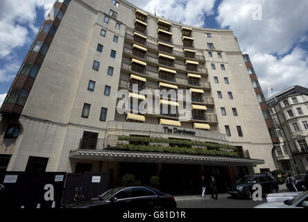 Promi-Treffpunkte - London. Allgemeine Ansicht des 'Dorchester' im Zentrum von London. Stockfoto