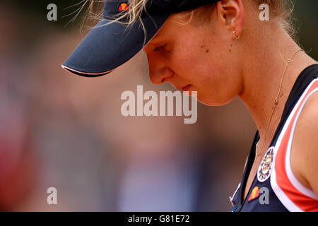 Elina Svitolina beim Frauen-Quater-Finale gegen Ana Ivanovic am 10. Tag der French Open in Roland Garros am 2. Juni 2015 in Paris, Frankreich Stockfoto