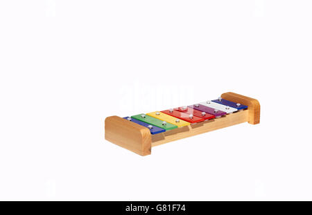 Lustiges Spielzeug Xylophon, schöne Farben Stockfoto