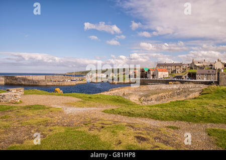 Hafen von malerischen Moray Firth traditionelle Küstenfischerei Dorf von Portsoy Stockfoto