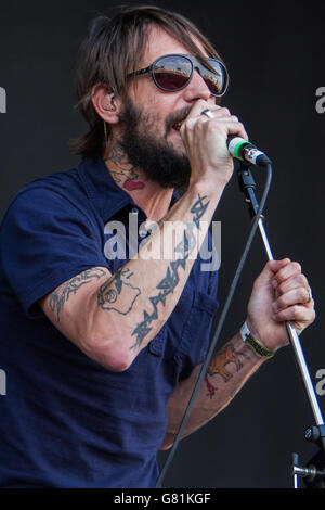 Rho, Italien. 15. Juni 2011. Die US-amerikanische Rock-Band BAND OF HORSES tritt bei Arena Fiera di Milano während der "Rock In Idrh Stockfoto