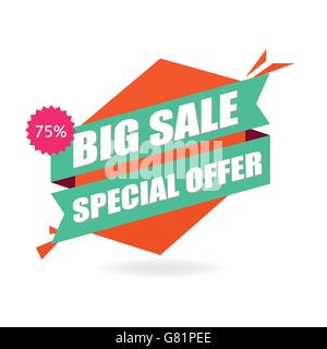 Vektor-Werbebanner im Origami-retro-Stil. Stock Vektor