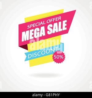 Verkauf Zeichen Banner Poster bereit für Web und Print. Stock Vektor