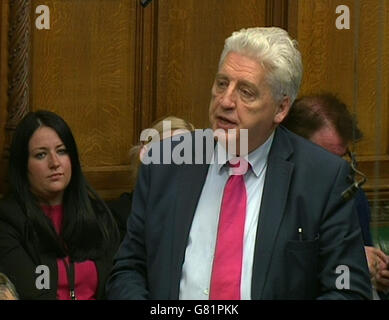 SDLP-Führer Alasdair McDonnell würdigt den ehemaligen Liberaldemokrat-Führer Charles Kennedy in einer Sondersitzung des Unterhauses nach seinem plötzlichen Tod am Montag. Stockfoto