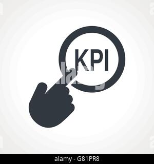 Hand drückt den Knopf mit Text "KPI" Stock Vektor
