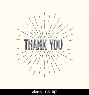 Hand gezeichnet Sunburst Vector - vielen Dank. Stock Vektor