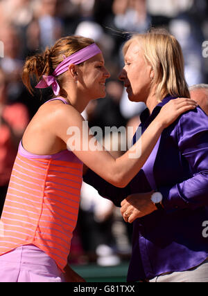 Tennis - 2015 French Open - Tag Vierzehn - Roland Garros. Martina Navratilova und Lucie Safarova am 14. Tag der French Open bei Roland Garros am 6. Juni 2015 in Paris, Frankreich Stockfoto