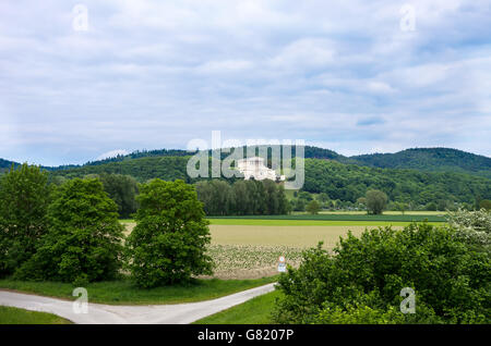 Die Ruhmeshalle Walhalla Tempel in der Nähe von Regensburg, Bayern, Deutschland. Stockfoto