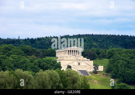 Die Ruhmeshalle Walhalla Tempel in der Nähe von Regensburg, Bayern, Deutschland. Stockfoto