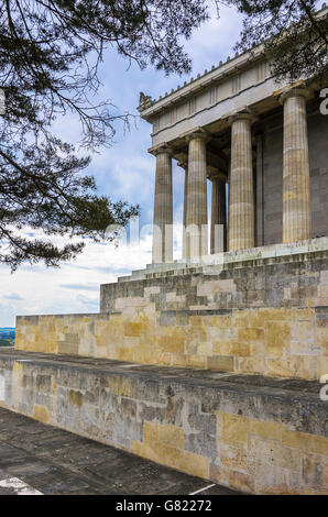 Die Ruhmeshalle Walhalla Tempel in der Nähe von Regensburg, Bayern, Deutschland. Stockfoto