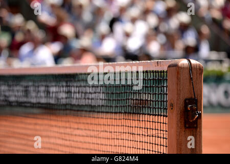 Die Netzdetails am 14. Tag der French Open bei Roland Garros am 6. Juni 2015 in Paris, Frankreich Stockfoto