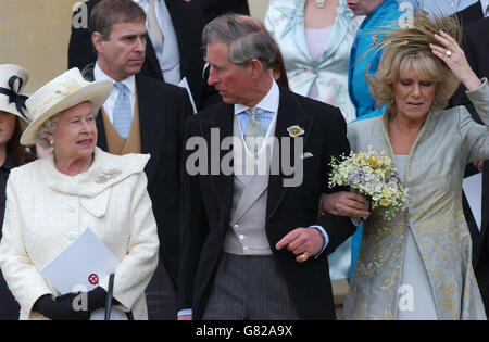 Royal Wedding - Hochzeit von Prinz Charles und Camilla Parker Bowles - Service des Gebetes und der Hingabe - St.-Georgs-Kapelle Stockfoto