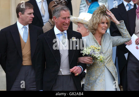 Royal Wedding - Hochzeit von Prinz Charles und Camilla Parker Bowles - Service des Gebetes und der Hingabe - St.-Georgs-Kapelle Stockfoto