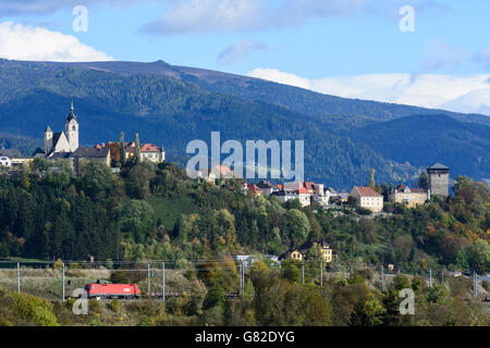 Burg, Kirche und Anne Turm, Althofen, Österreich, Kärnten, Carinthia, Stockfoto