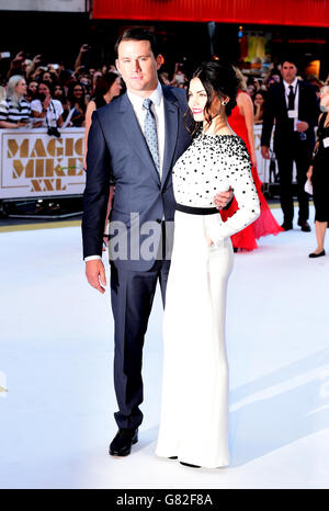 Channing Tatum und Jenna Dewan-Tatum bei der Magic Mike XXL Premiere im Vue West End, 3 Cranbourn Street, Leicester Square, London. Bilddatum: Dienstag, 30. Juni 2015. Bildnachweis sollte lauten: Ian West/PA Wire Stockfoto
