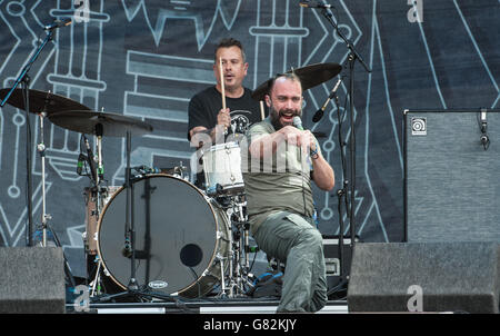 Neil Fallon von Clutch live auf der Bühne am 1. Tag des Download Festivals am 12 2015. Juni im Donnington Park, Großbritannien Stockfoto