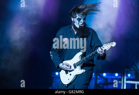 Mick Thomson von Slipknot spielt live am 1. Tag des Download Festivals am 12. Juni 2015 in Donnington Park, Großbritannien Stockfoto