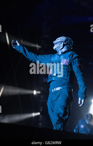 Corey Taylor von Slipknot live am 1. Tag des Download Festivals am 12. Juni 2015 in Donnington Park, Großbritannien Stockfoto