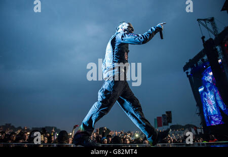 Corey Taylor von Slipknot live am 1. Tag des Download Festivals am 12. Juni 2015 in Donnington Park, Großbritannien Stockfoto