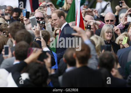 Der Herzog von Cambridge nimmt an einer Magna Carta Gedenkveranstaltung zum 800. Jahrestag im Magna Carta Memorial in Runnymede, in der Nähe von Egham, Surrey, Teil. Stockfoto