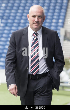 Fußball - Rangers Neuer Manager - Ibrox Stadium. Der neue Rangers Manger Mark Warburton wurde im Ibrox-Stadion in Glasgow vorgestellt. Stockfoto