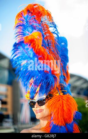 Rennfahrerin Ines Hernandez Tallaj während des ersten Tages des Royal Ascot Meetings 2015 auf der Ascot Racecourse, Berkshire. Stockfoto