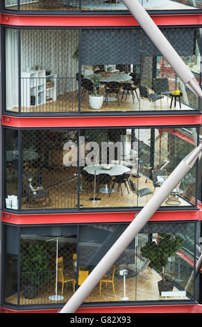 London und die City of London Panoramablick vom Tate Modern Schalter Haus Dach Beobachtung Santander. London England. Juni 2016 Stockfoto