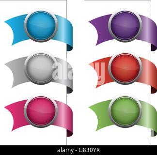 Abstraktes Vektor Seite Band mit Schaltfläche "glänzend" Stock Vektor