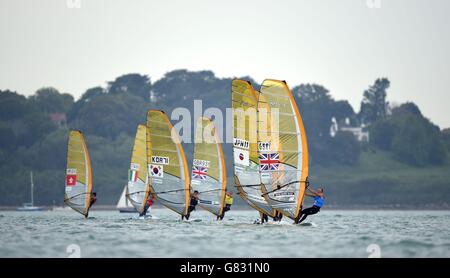 - ISAF Sailing World Cup - Segeltag 5 - Weymouth und Portland Stockfoto