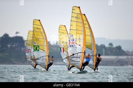 - ISAF Sailing World Cup - Segeltag 5 - Weymouth und Portland Stockfoto