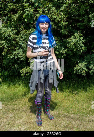 Download Festival 2015 - Day One - Donington Park. Festivalbesucher am 1. Tag des Download Festivals am 12 2015. Juni im Donnington Park, Großbritannien Stockfoto