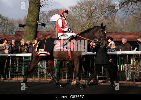 Pferderennen - Betfred Grand National Trial - Haydock Park. Jockey Tony McCoy im Paradering auf Monbeg Dude vor dem Betfred Grand National Trial Stockfoto