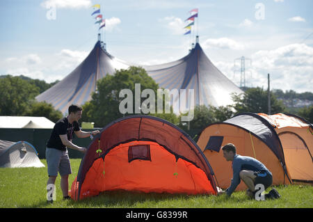 Glastonbury Festival 2015 - Vorbereitungen Stockfoto