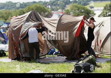 Glastonbury Festival 2015 - Vorbereitungen Stockfoto