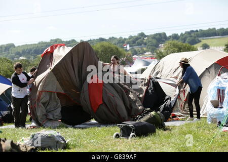 Glastonbury Festival 2015 - Vorbereitungen Stockfoto