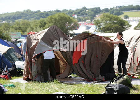 Glastonbury Festival 2015 - Vorbereitungen Stockfoto