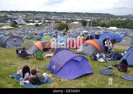 Glastonbury Festival 2015 - Vorbereitungen Stockfoto