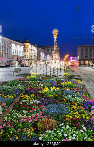 Spalte am Hauptplatz in Linz Stockfoto